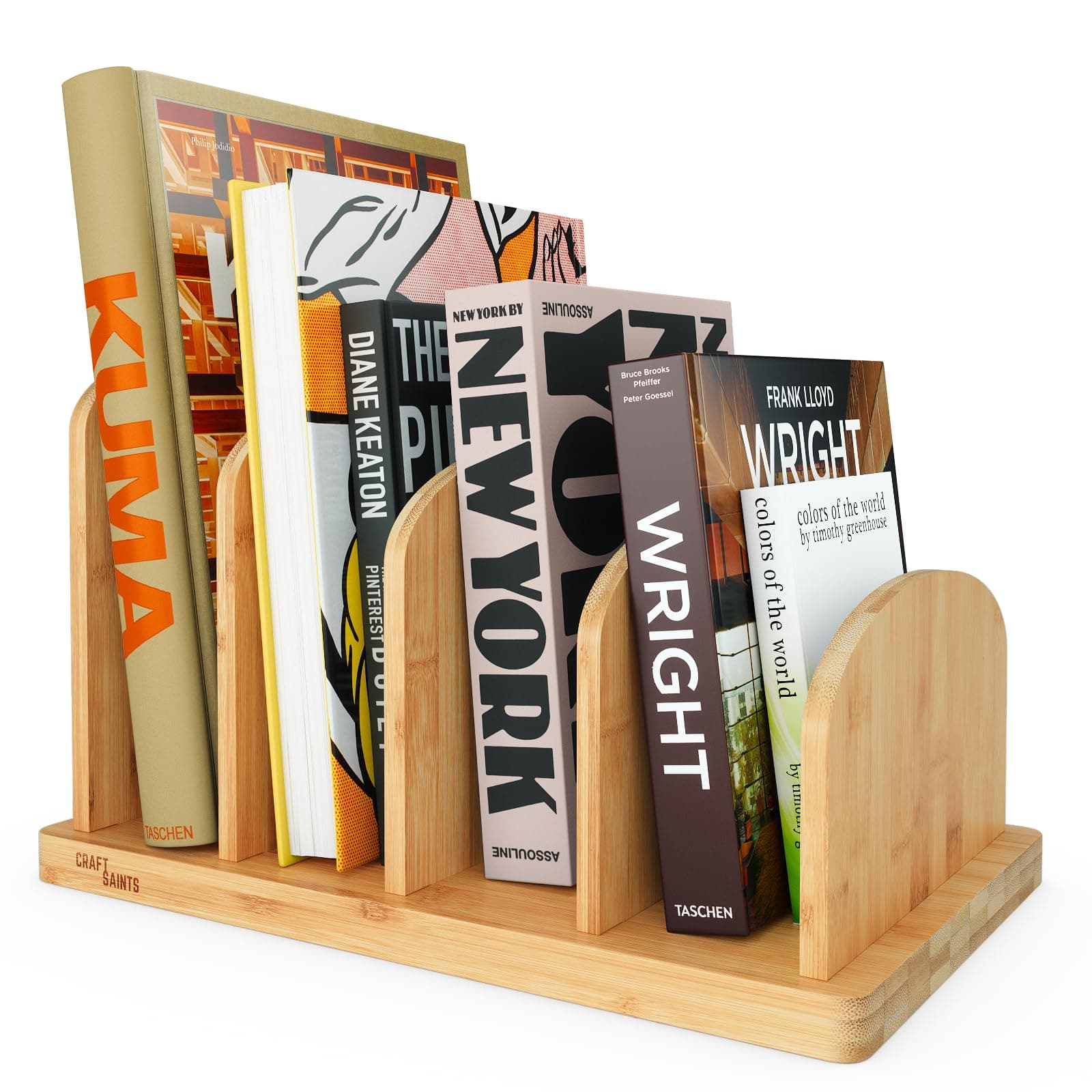 4-Tier Bamboo Cookbook Stand Organizer, Countertop