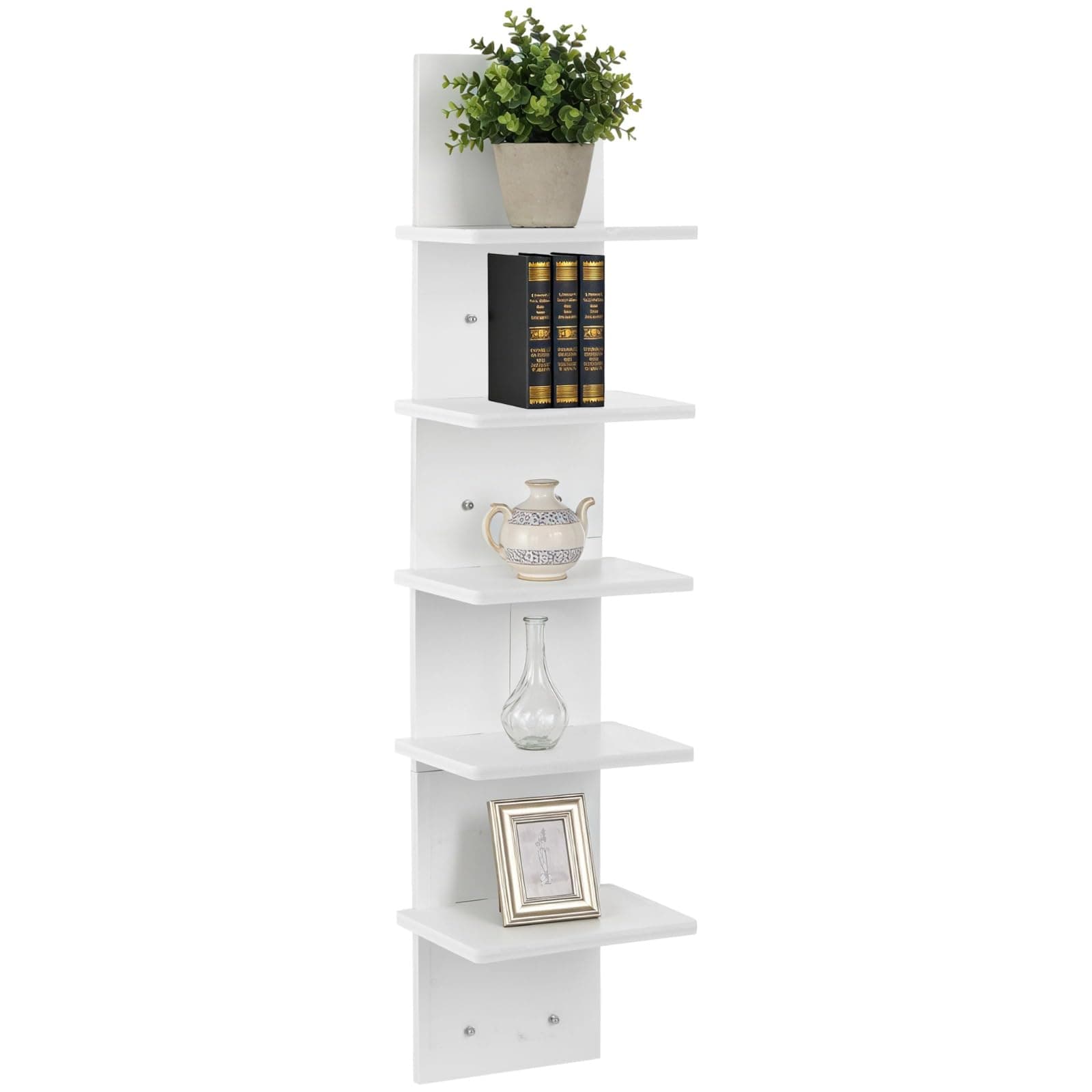 Homaterial 5 Tier Vertical Wall Shelf Unit - White