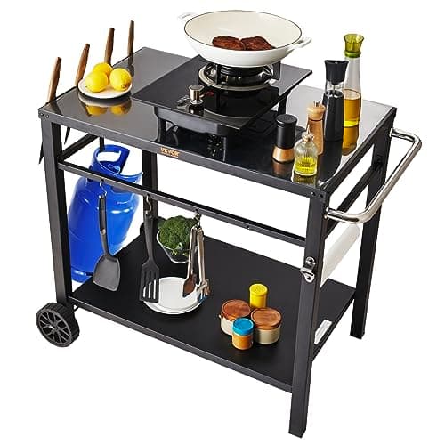 VEVOR Outdoor Grill Cart Double-Shelf