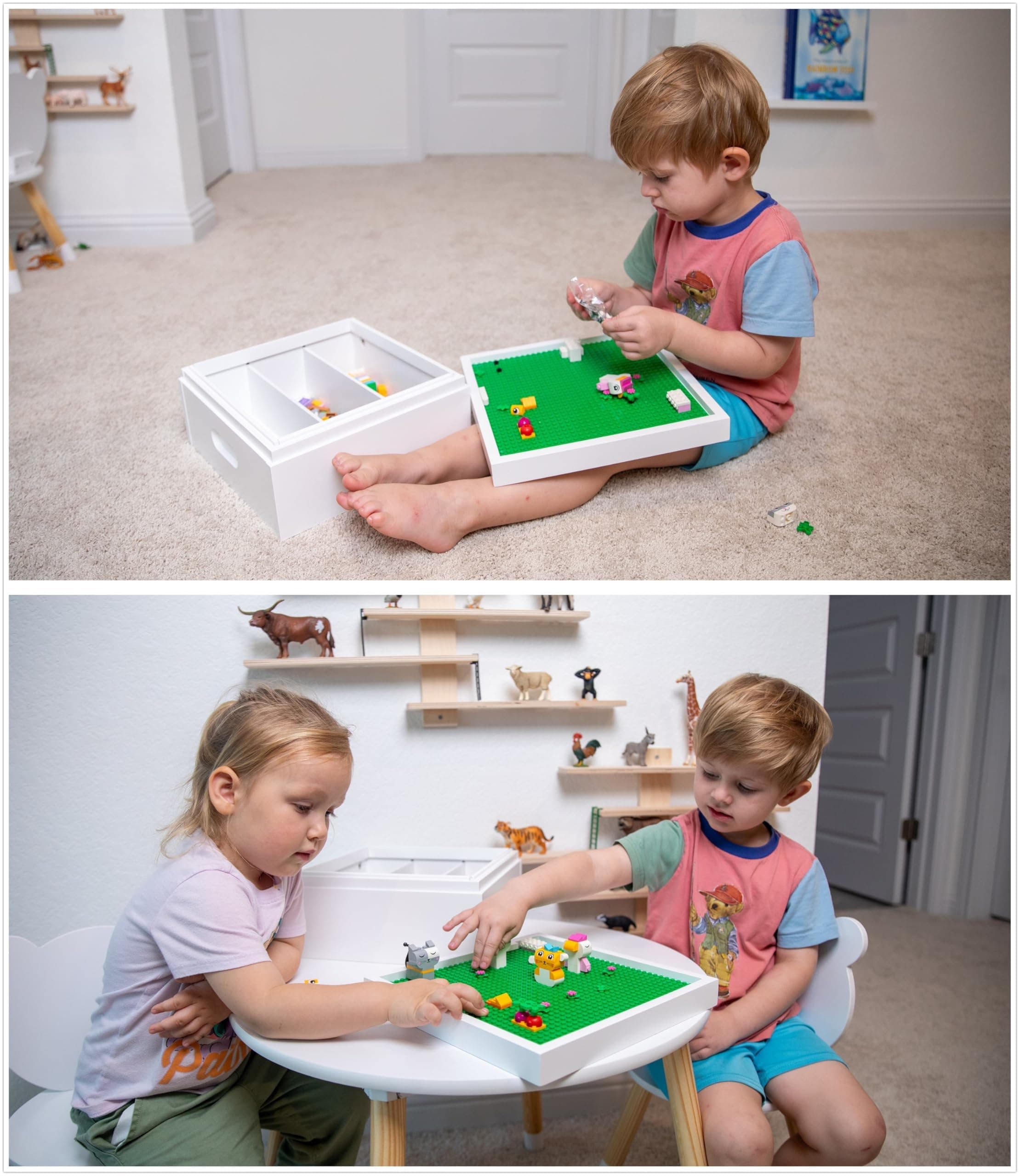 Vicenpal Brick-Shaped Toy Storage Bins 4-Pack