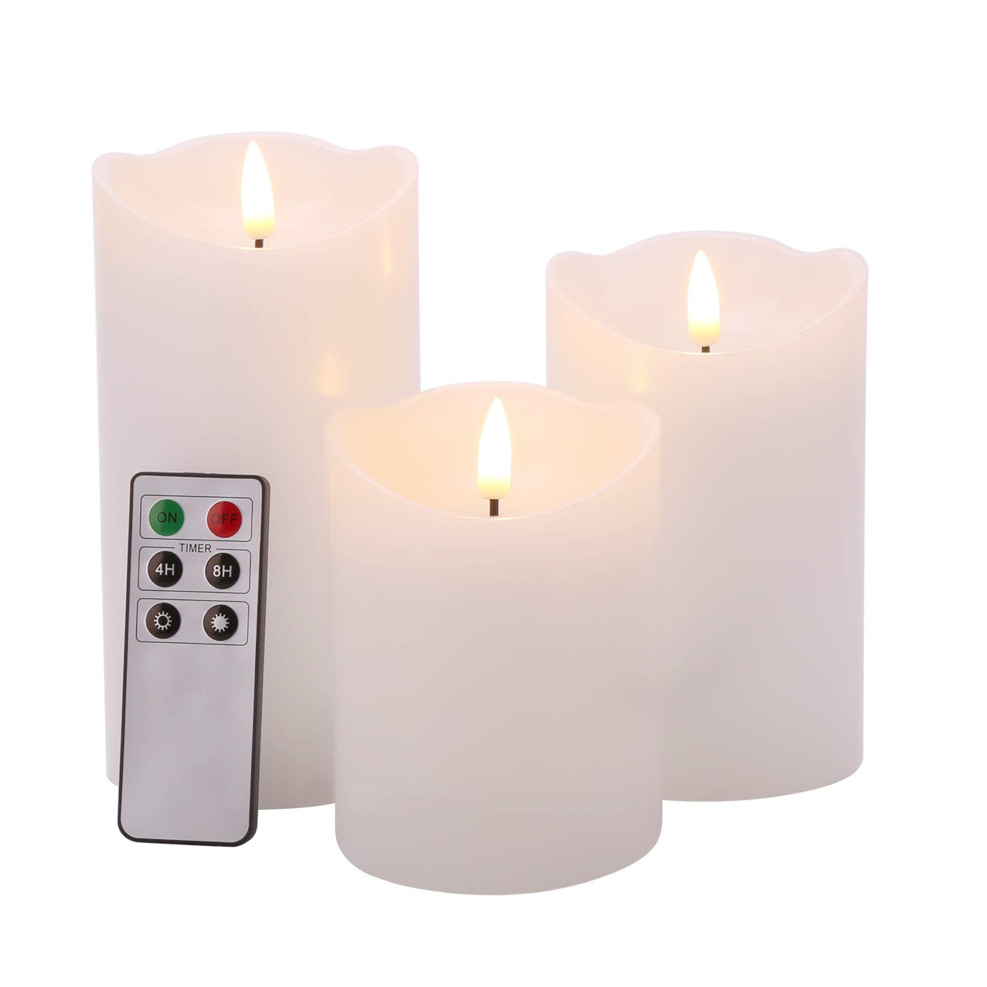 Vinkor Flameless Pillar Candle Set with Remote