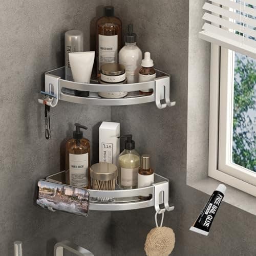 VOLPONE Corner Shower Caddy 2-Pack Adhesive No Drill