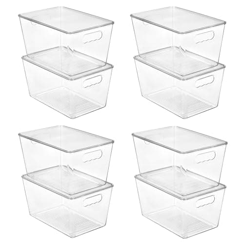 Vtopmart 6-Pack Clear Stackable Storage Bins with Lids