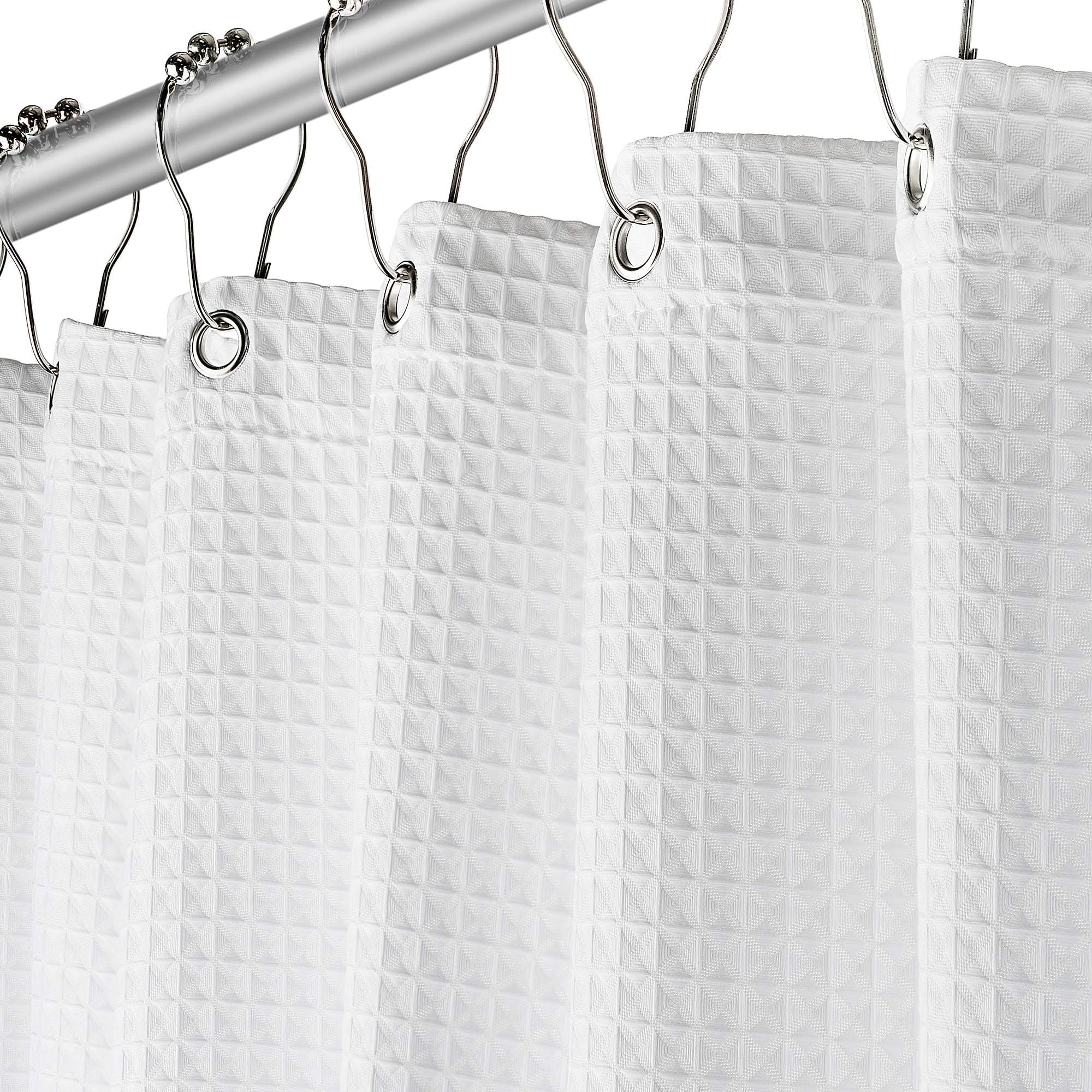 Barossa Design Waffle Weave Fabric Shower Curtain White