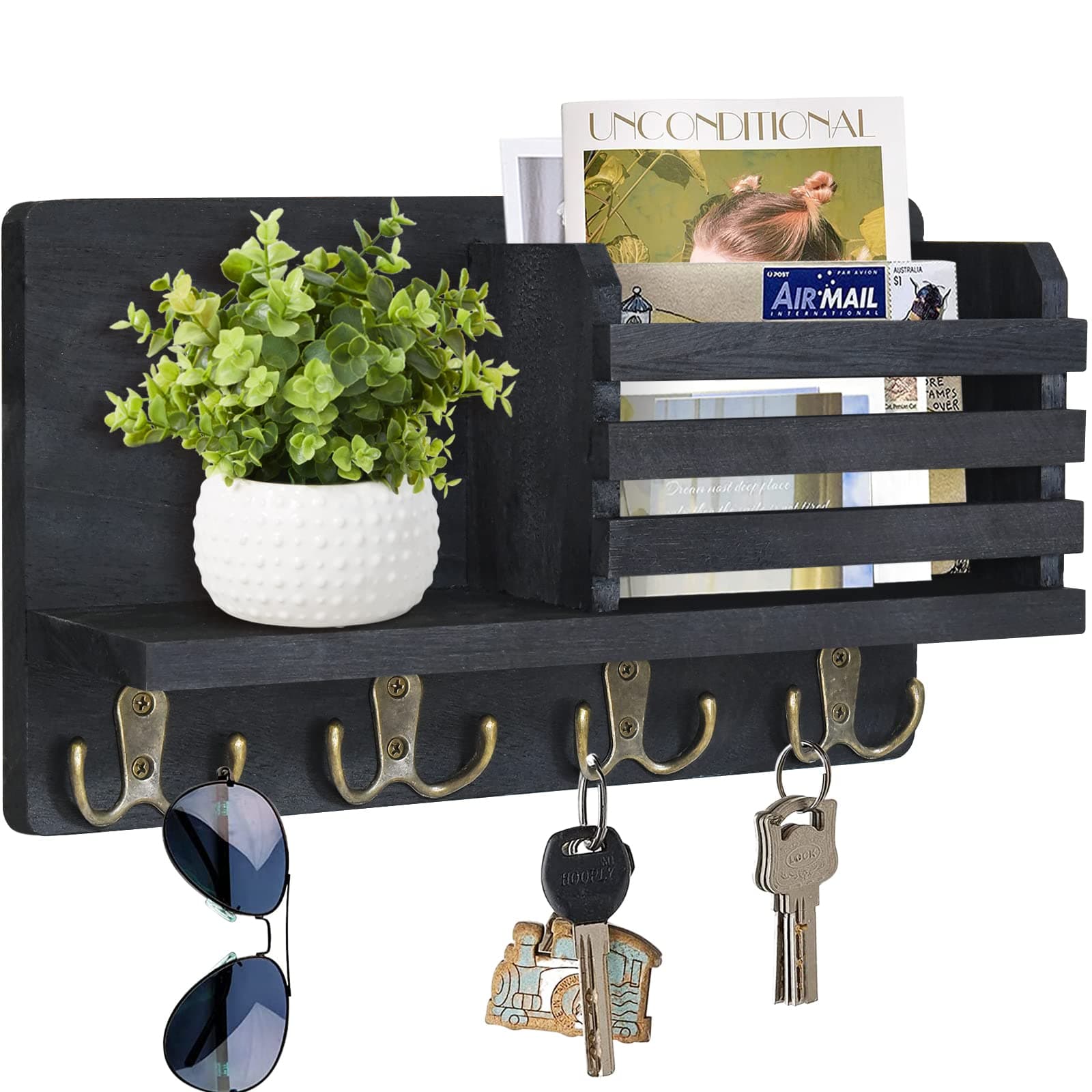 Remiawy Key Holder for Wall with Mail Organizer