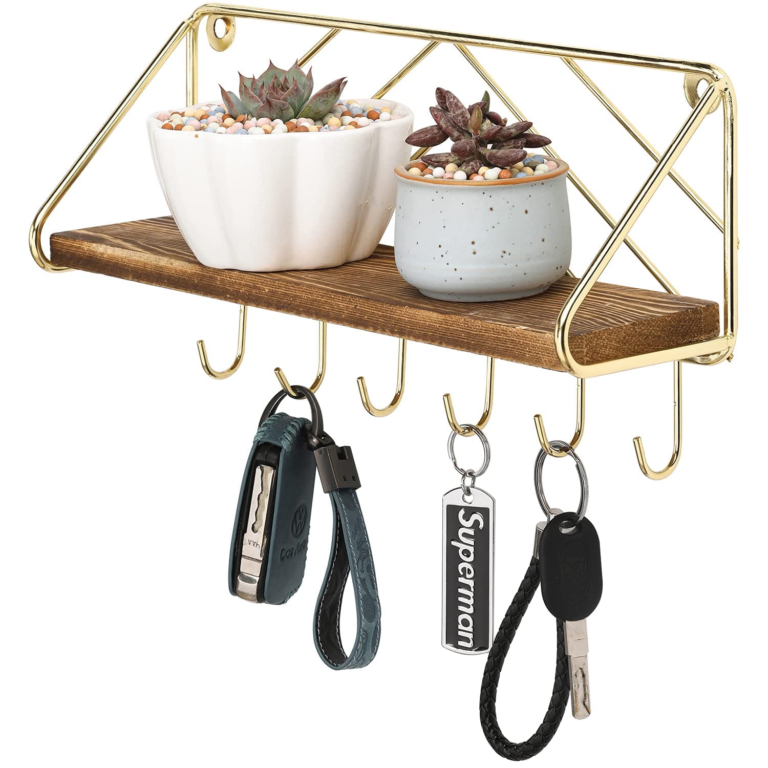 Wall-Mounted Key Holder with Shelf