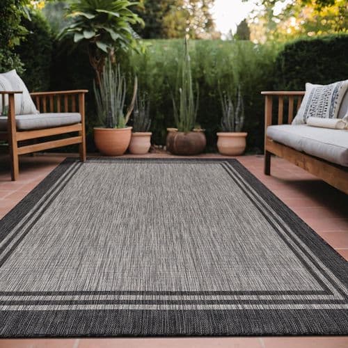 Washable Outdoor Rug 5x7 Striped Waterproof Non-Shedding