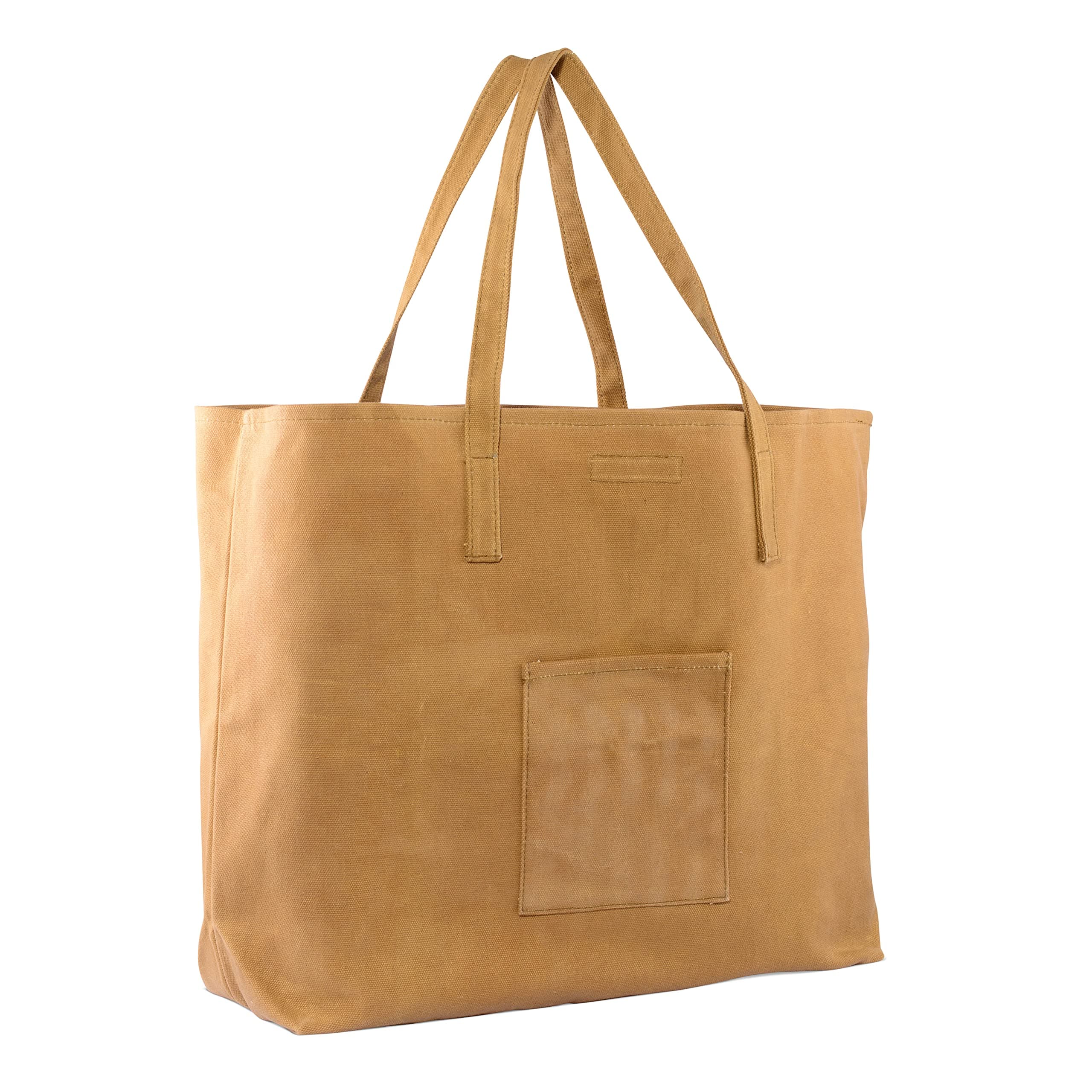 Waxed Canvas Market Tote Bucket Style