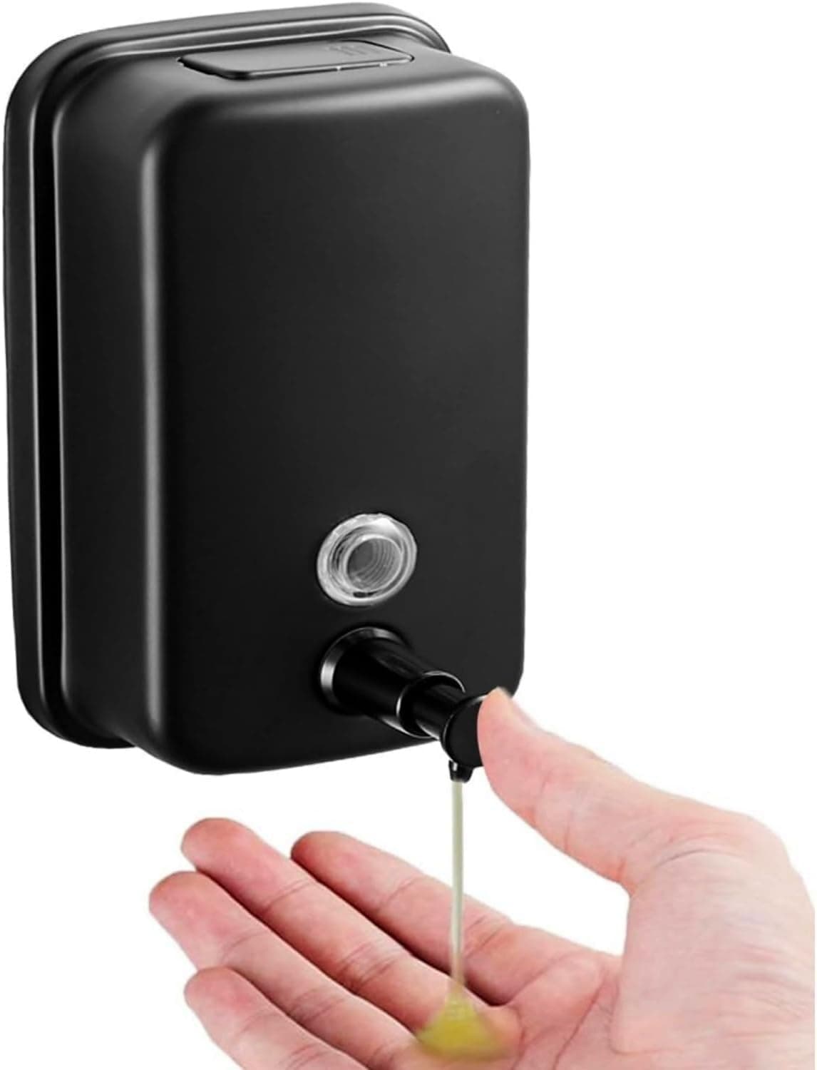 WEWBABY Black Stainless Steel Soap Dispenser Wall Mount