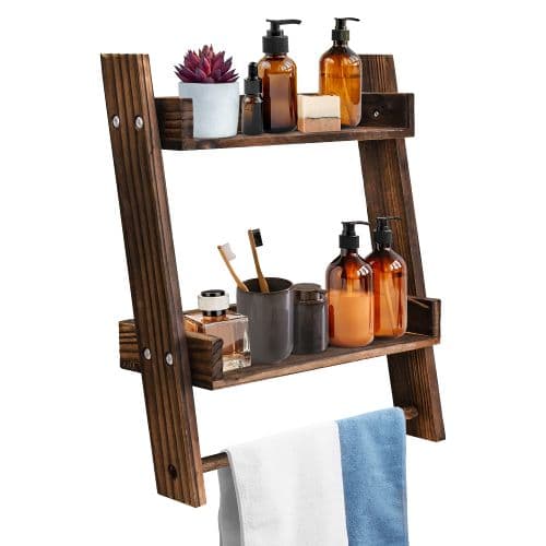 White Farmhouse Towel Ladder 5-Rung