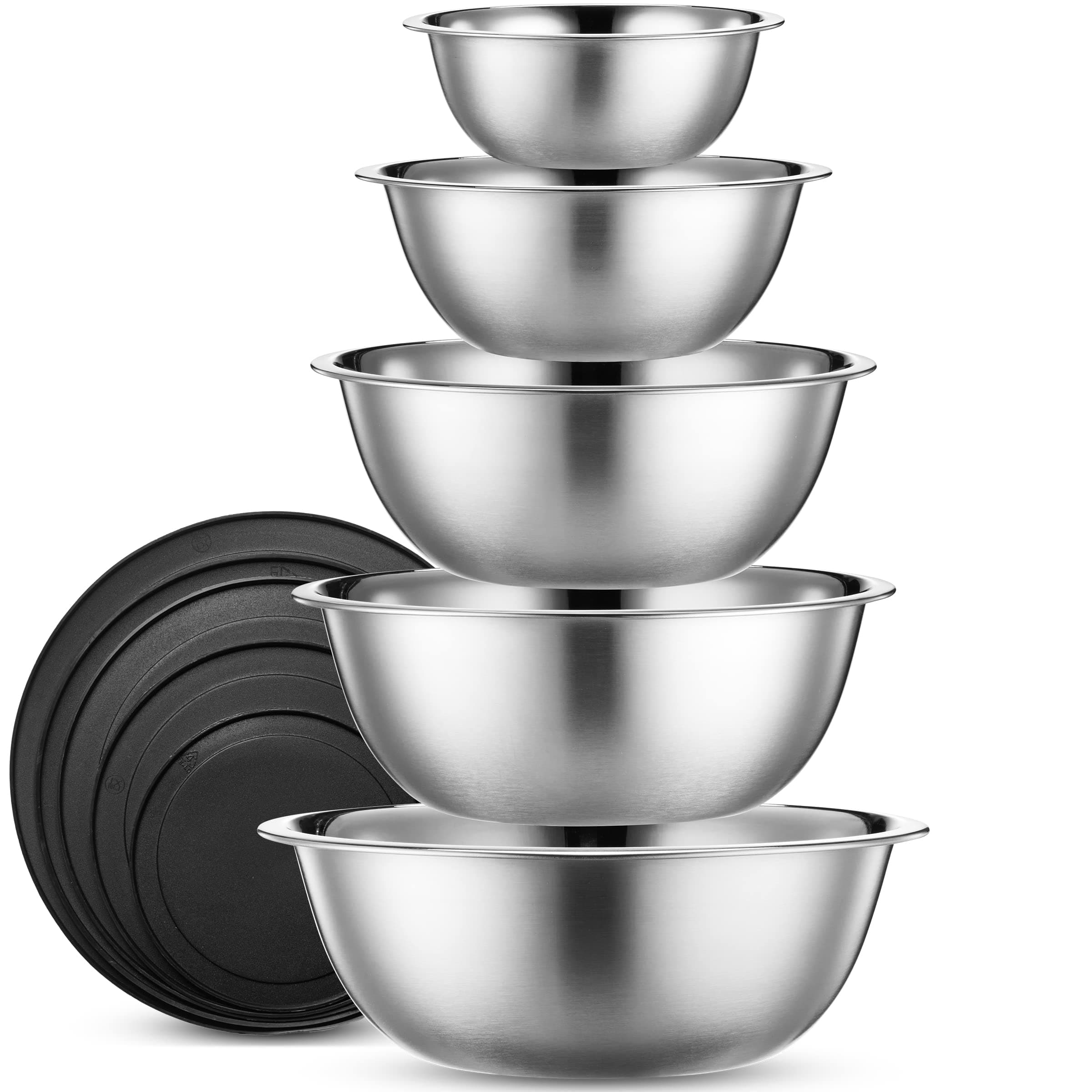 WHYSKO Meal Prep Stainless Steel Mixing Bowls 5-Piece Set