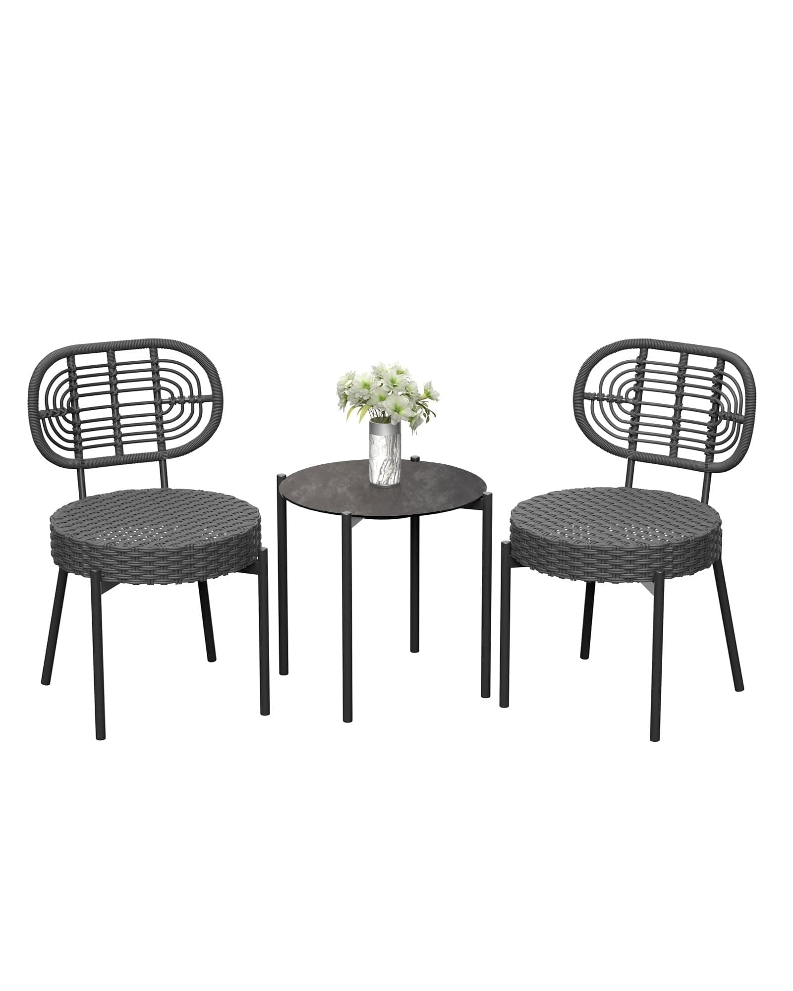 GarveeLife 3-Piece Wicker Patio Bistro Set