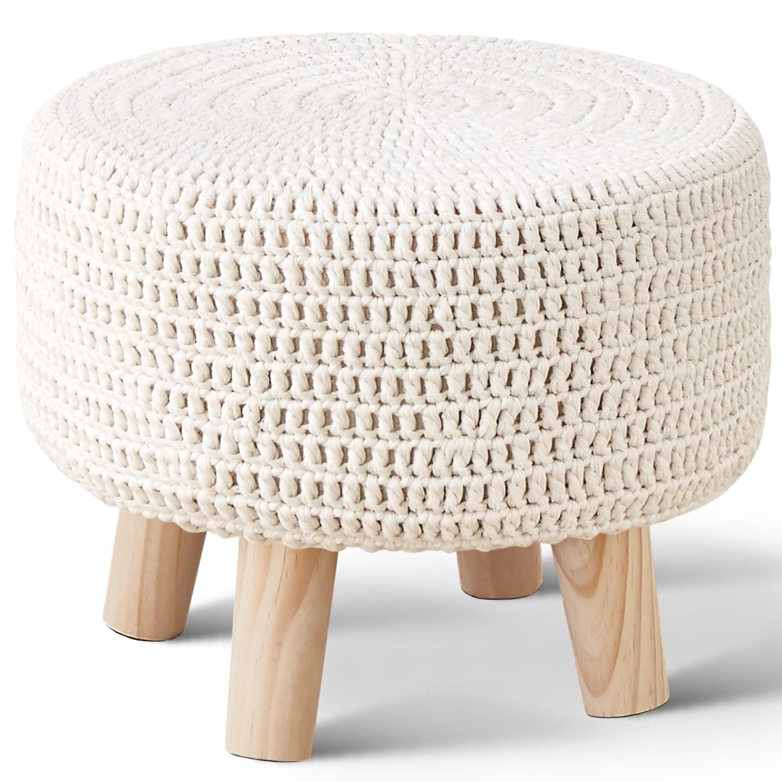Wimarsbon Chunky Knit Round Pouf Ottoman