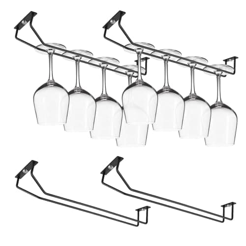 FOMANSH Under Cabinet Wine Glass Rack (3-Row)