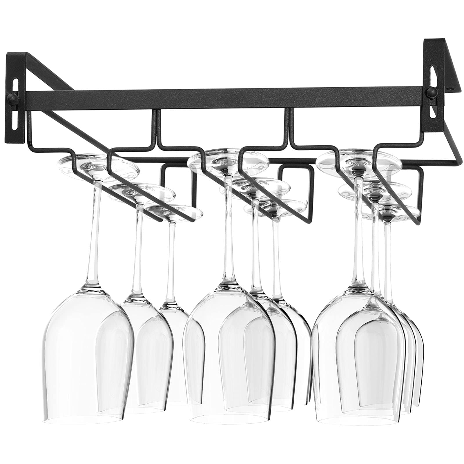 FOMANSH Under Cabinet Wine Glass Holder (4-Row)