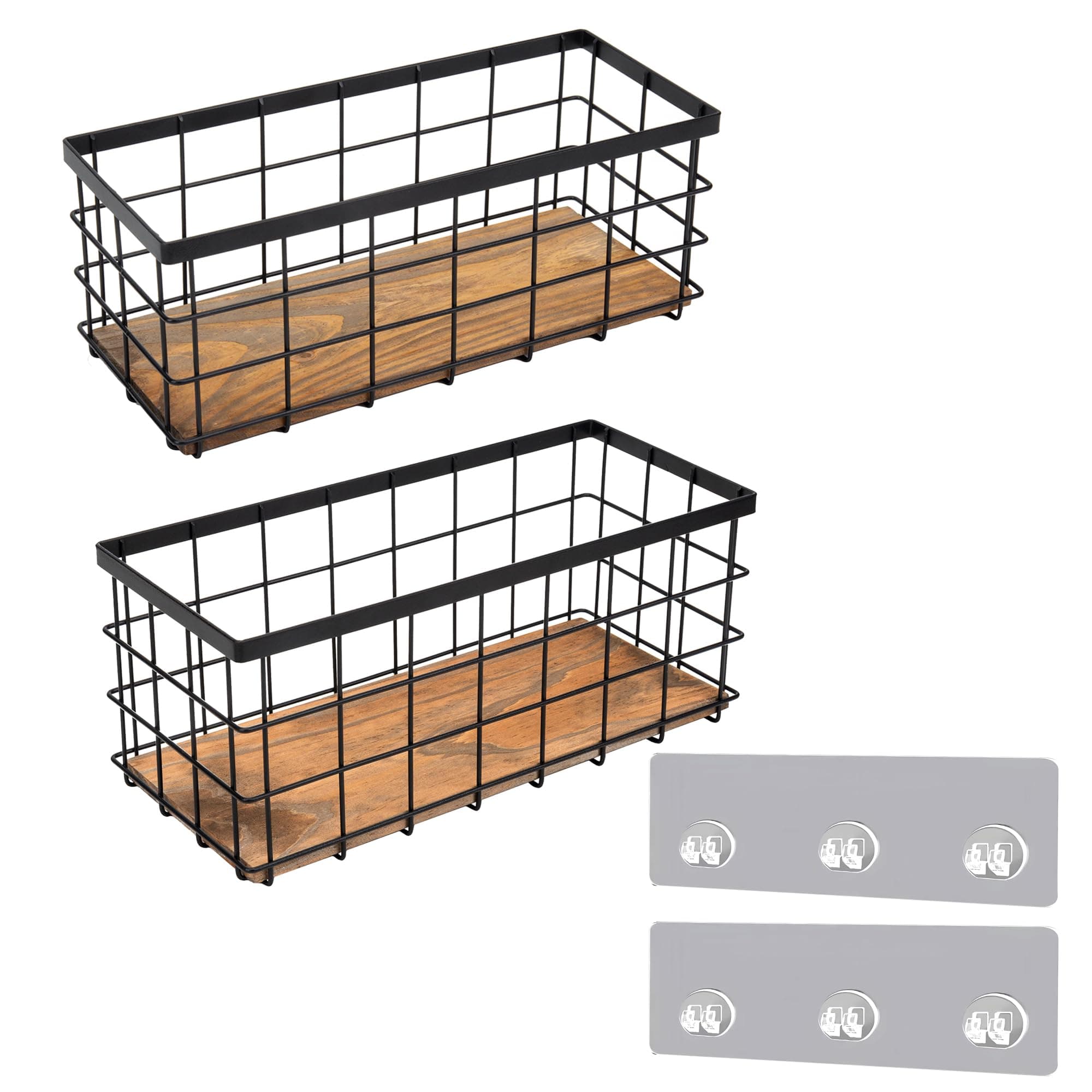 Orimade Adhesive Wire Basket Shelf 2-Pack