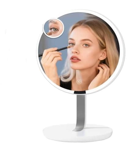 WIZCHARK 9 Inch Lighted Makeup Mirror 1X/10X with 80 LEDs