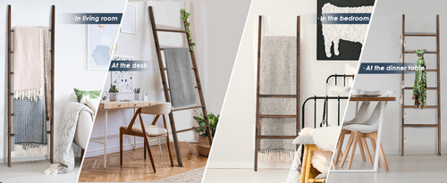 Rustic Wood Blanket Ladder Bathroom