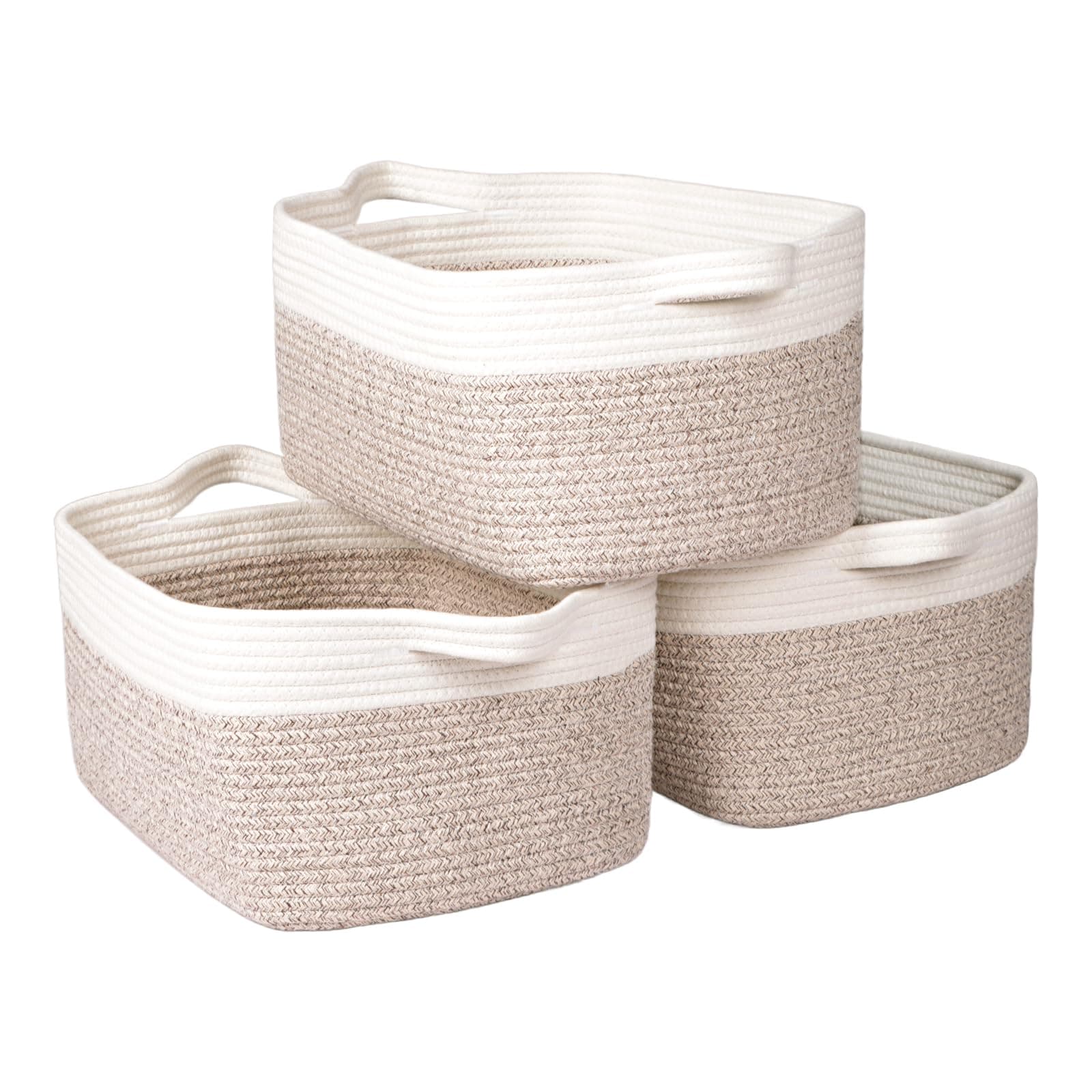 Decorative Woven Basket Set (3-Pack, Nesting)