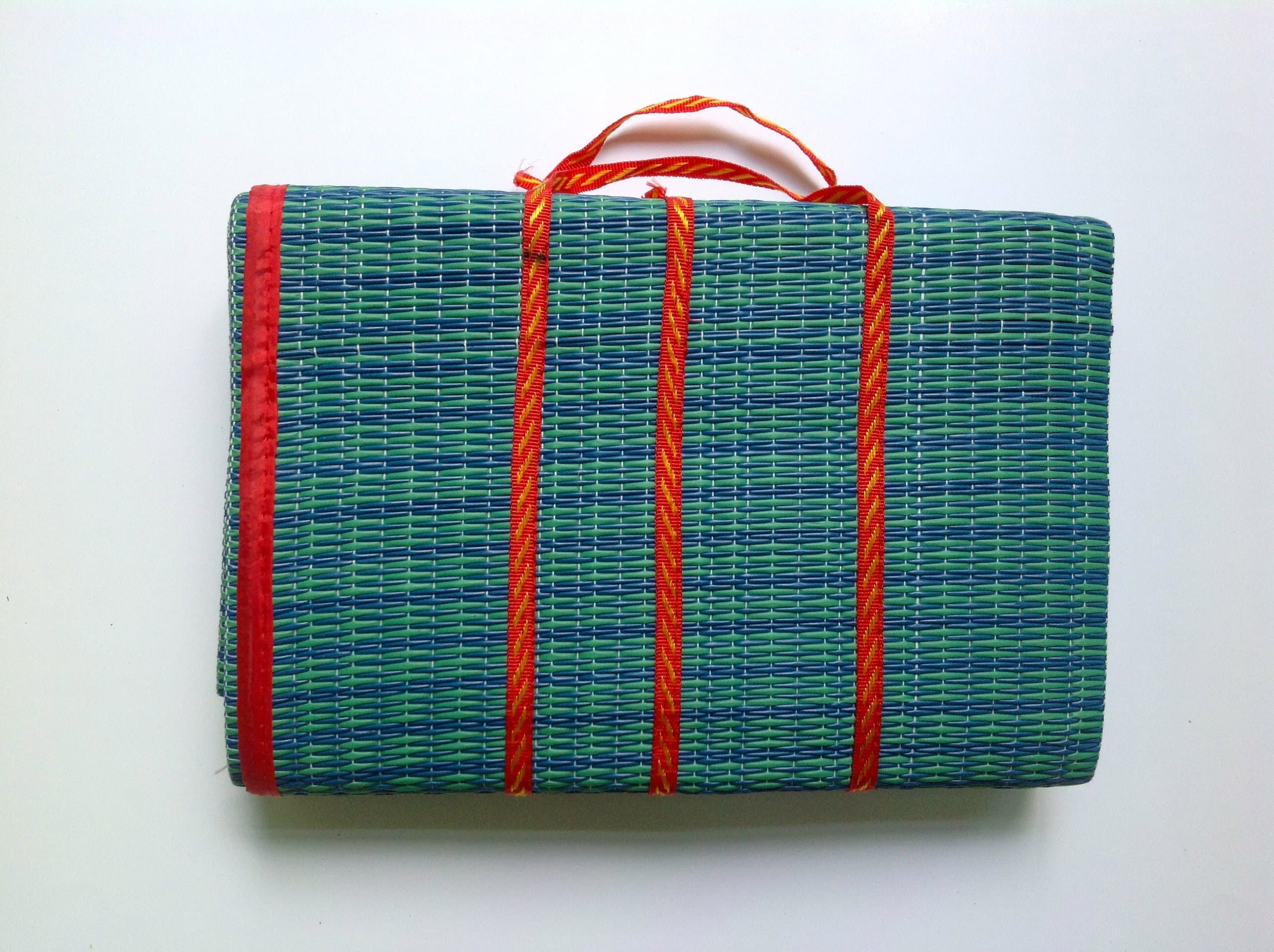 Handwoven Natural Straw Picnic Mat