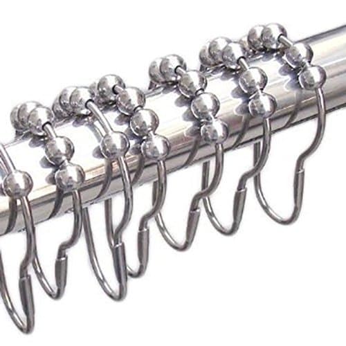Wrenwane Premium Shower Curtain Rings - Polished Nickel, Set of 12