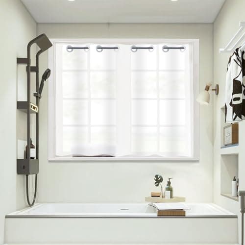 YISURE Frosted Bathroom Window Curtain