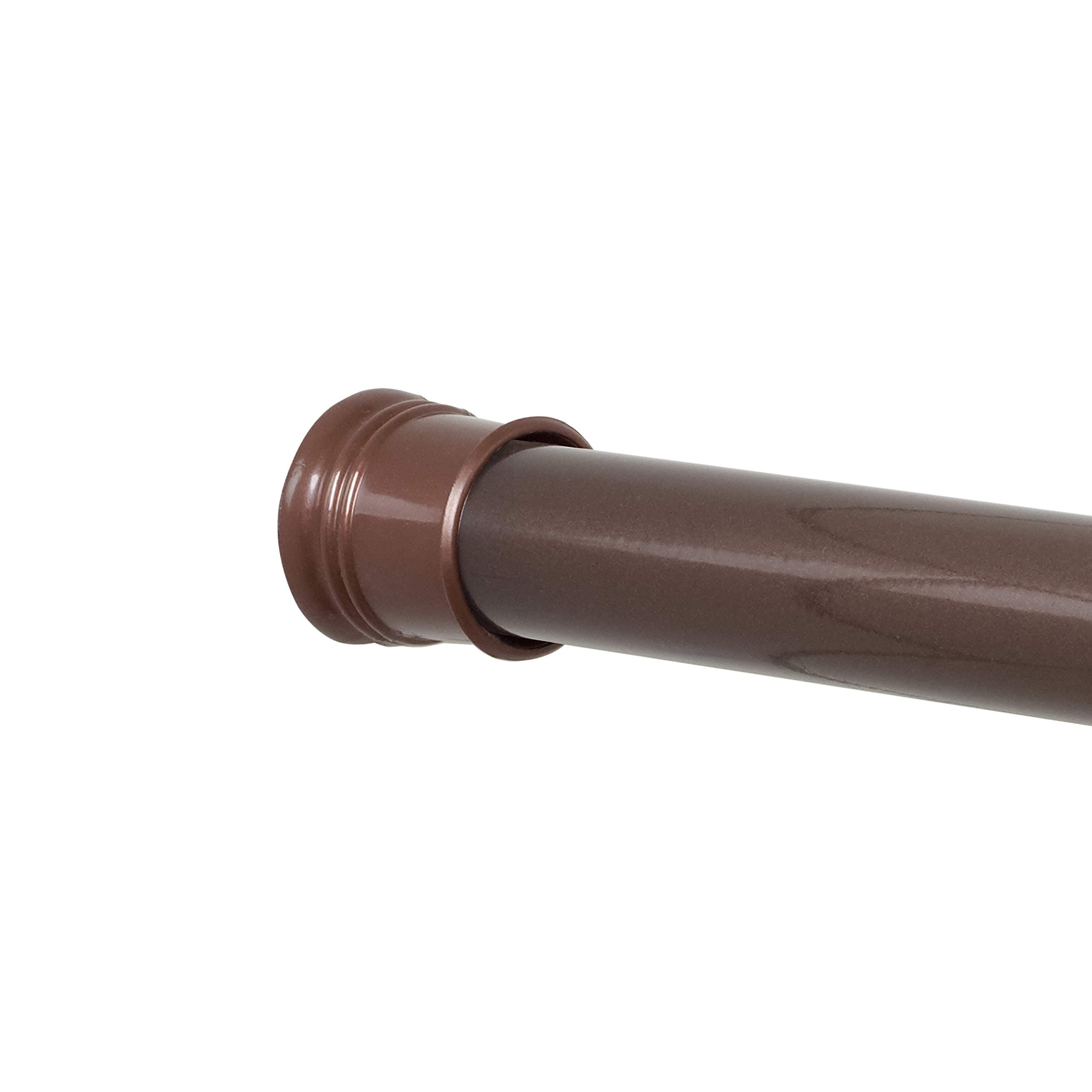 Zenna Home Curved Shower Curtain Rod, No Drill, 50-72 in., Bronze