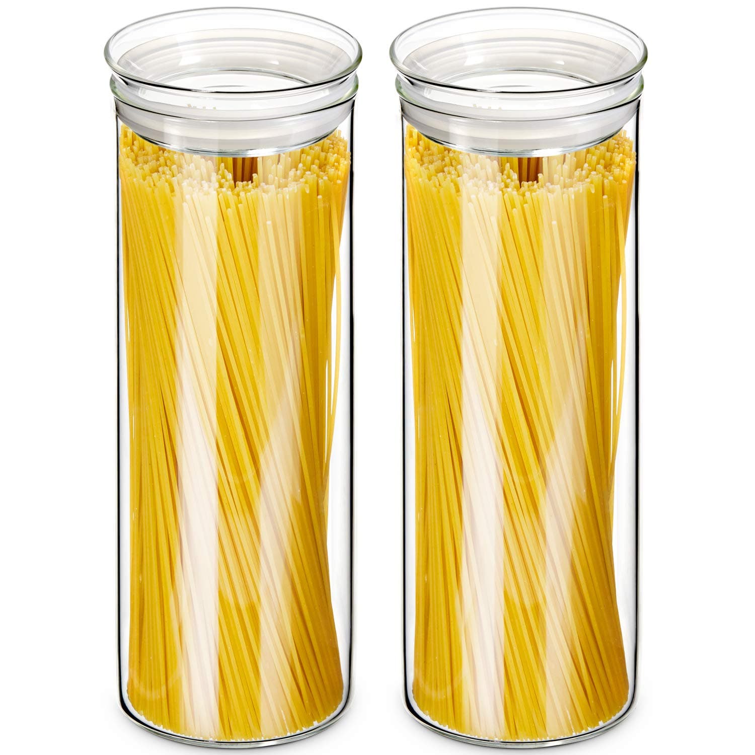 ZENS Glass Spaghetti Pasta Storage Container, Set of 2, 65 oz.