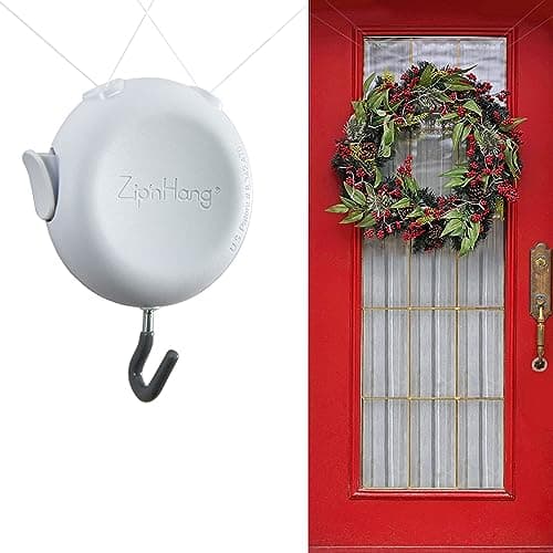 ZipnHang Adjustable Wreath Hanger for Front Door