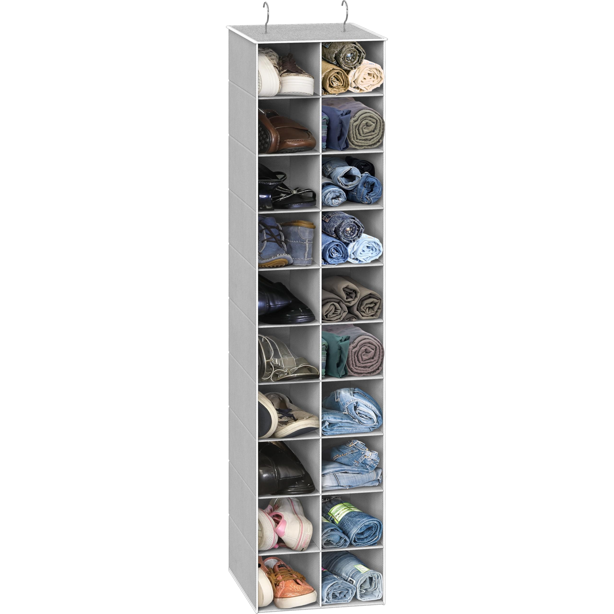 ZOBER 5-Shelf Hanging Closet Organizer with Side Pockets