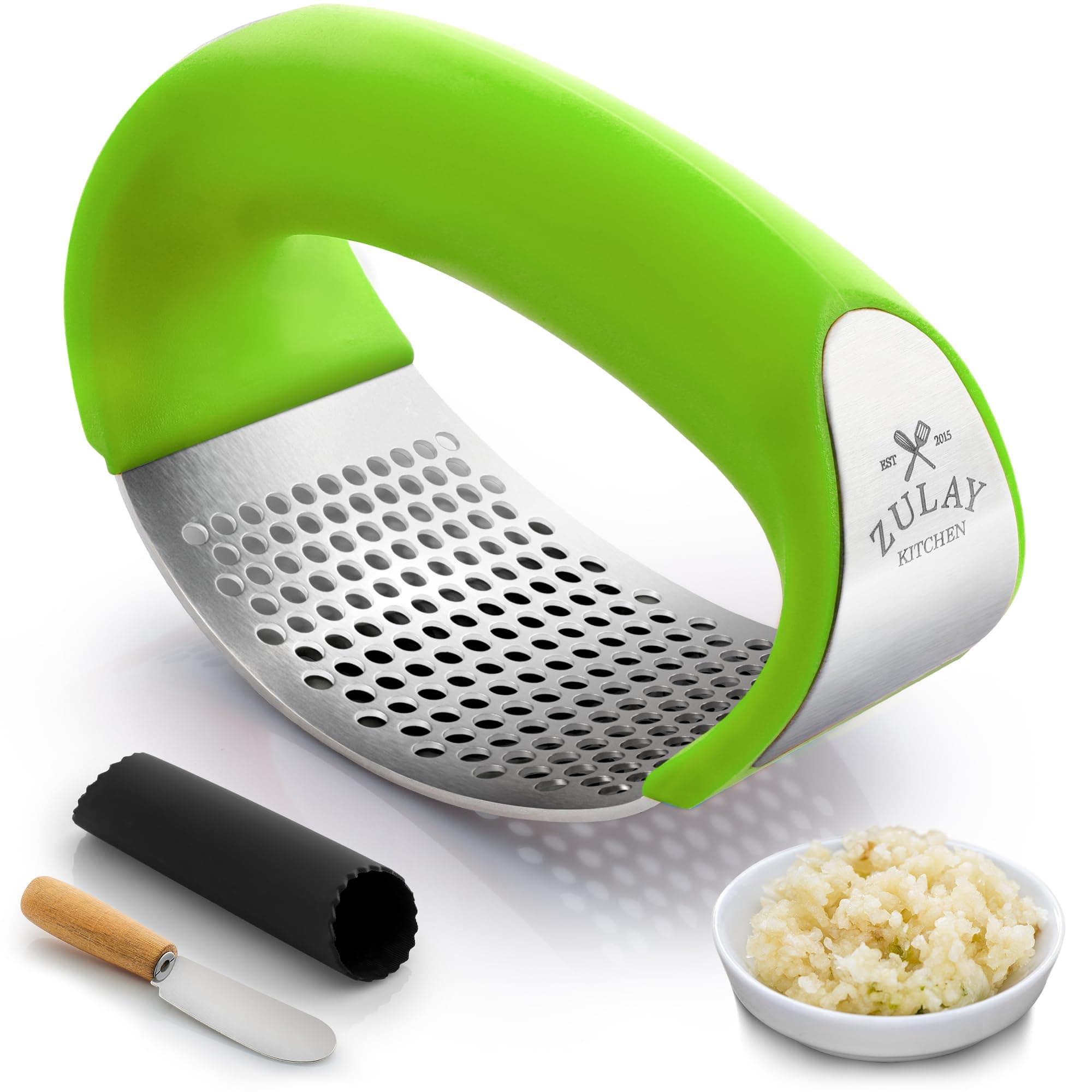 Zulay Kitchen Premium Garlic Press Set